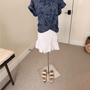 Fun White Ruffled Mini Skirt